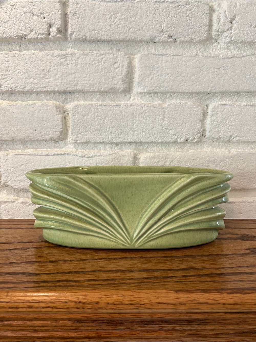 Vintage Red Wing Pottery Green Art Deco Window Planter M1479 Charles Murphy